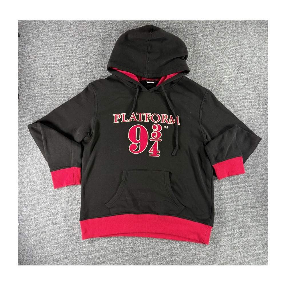 Universal Studios Harry Potter Platform 9 3/4 Hogwarts Railways Hoodie XL Black